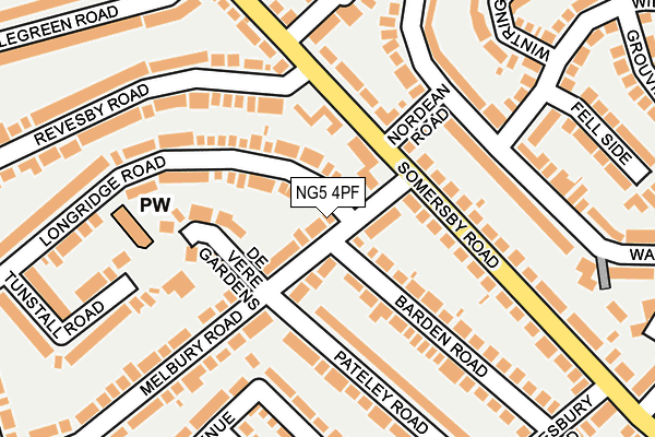 NG5 4PF map - OS OpenMap – Local (Ordnance Survey)