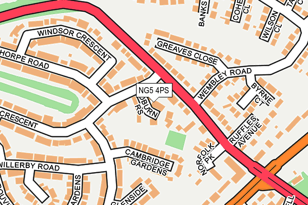 NG5 4PS map - OS OpenMap – Local (Ordnance Survey)