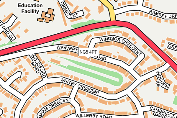NG5 4PT map - OS OpenMap – Local (Ordnance Survey)