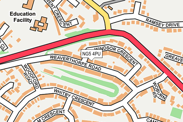 NG5 4PU map - OS OpenMap – Local (Ordnance Survey)