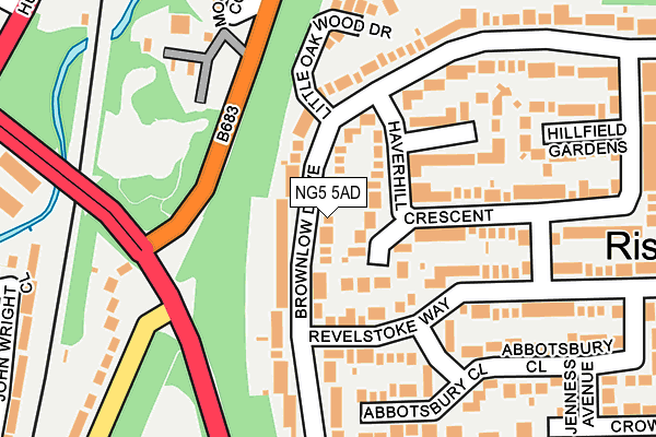 NG5 5AD map - OS OpenMap – Local (Ordnance Survey)