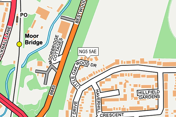 NG5 5AE map - OS OpenMap – Local (Ordnance Survey)