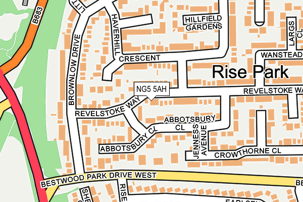 NG5 5AH map - OS OpenMap – Local (Ordnance Survey)