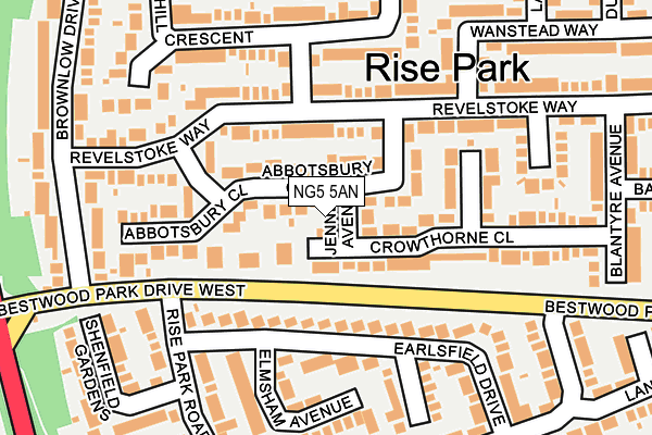 NG5 5AN map - OS OpenMap – Local (Ordnance Survey)