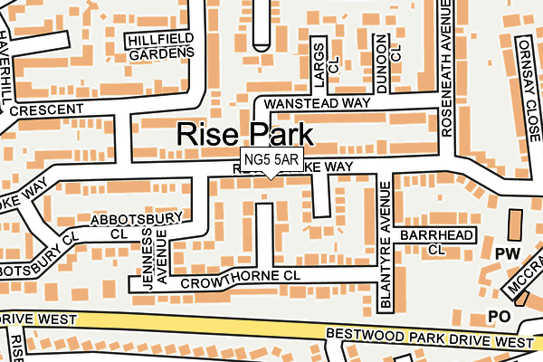 NG5 5AR map - OS OpenMap – Local (Ordnance Survey)