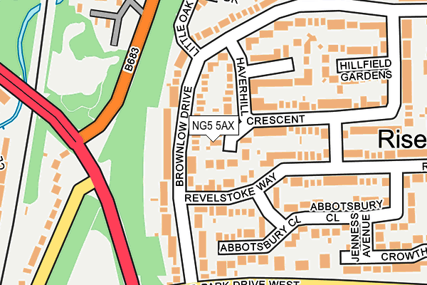 NG5 5AX map - OS OpenMap – Local (Ordnance Survey)