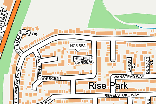 NG5 5BA map - OS OpenMap – Local (Ordnance Survey)