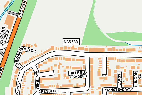 NG5 5BB map - OS OpenMap – Local (Ordnance Survey)