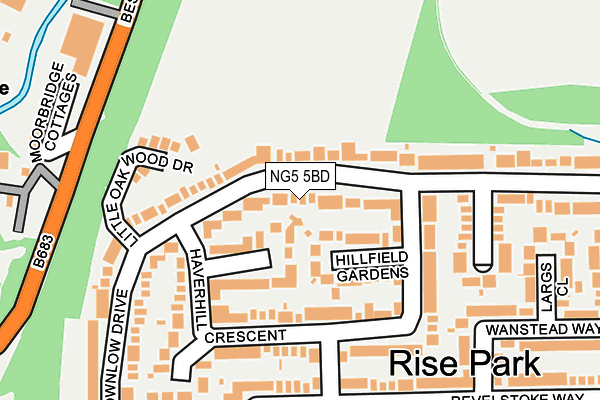 NG5 5BD map - OS OpenMap – Local (Ordnance Survey)