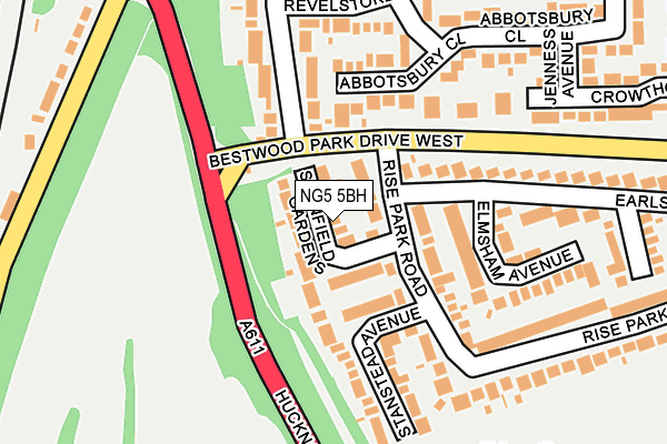 NG5 5BH map - OS OpenMap – Local (Ordnance Survey)