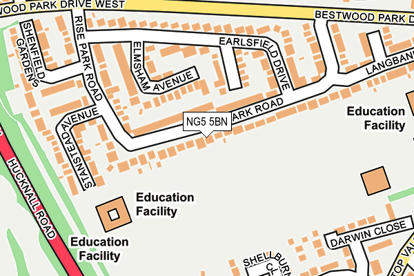 NG5 5BN map - OS OpenMap – Local (Ordnance Survey)