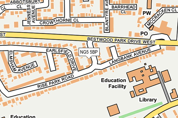 NG5 5BP map - OS OpenMap – Local (Ordnance Survey)