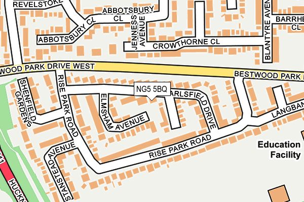 NG5 5BQ map - OS OpenMap – Local (Ordnance Survey)