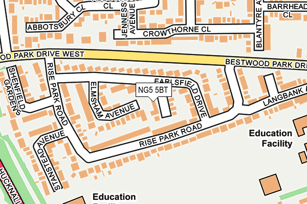 NG5 5BT map - OS OpenMap – Local (Ordnance Survey)