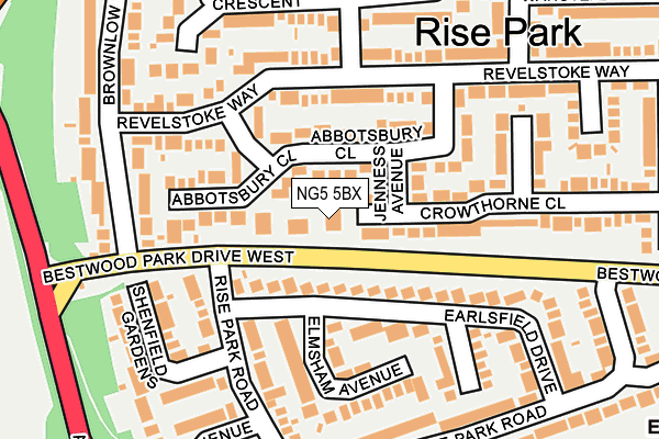 NG5 5BX map - OS OpenMap – Local (Ordnance Survey)