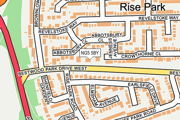 NG5 5BY map - OS OpenMap – Local (Ordnance Survey)
