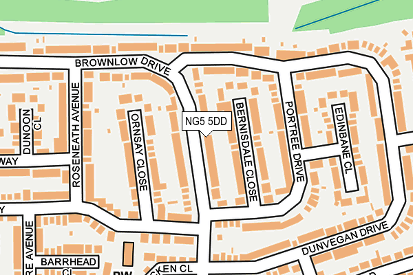 NG5 5DD map - OS OpenMap – Local (Ordnance Survey)