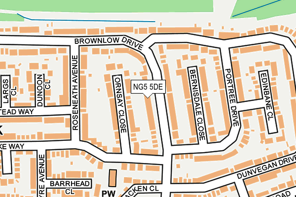 NG5 5DE map - OS OpenMap – Local (Ordnance Survey)