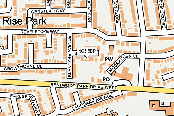 NG5 5DP map - OS OpenMap – Local (Ordnance Survey)