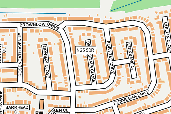 NG5 5DR map - OS OpenMap – Local (Ordnance Survey)