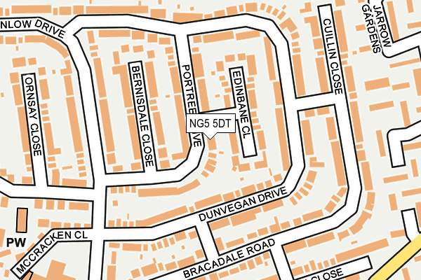 NG5 5DT map - OS OpenMap – Local (Ordnance Survey)