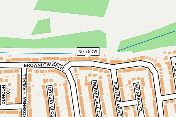 NG5 5DW map - OS OpenMap – Local (Ordnance Survey)