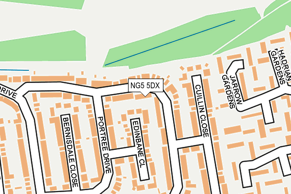 NG5 5DX map - OS OpenMap – Local (Ordnance Survey)