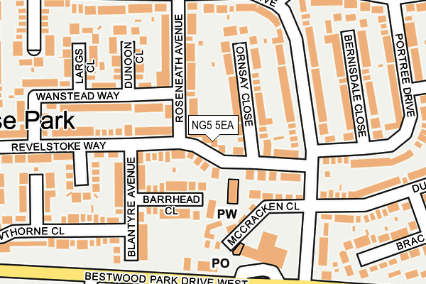 NG5 5EA map - OS OpenMap – Local (Ordnance Survey)