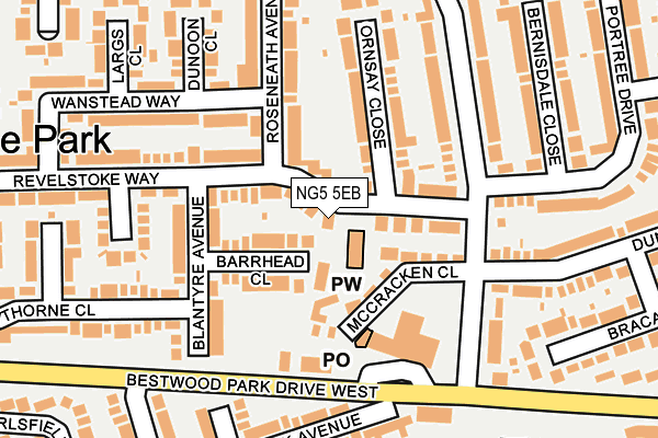 NG5 5EB map - OS OpenMap – Local (Ordnance Survey)