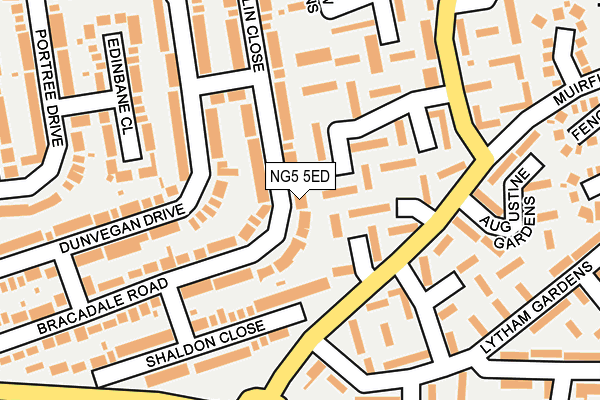 NG5 5ED map - OS OpenMap – Local (Ordnance Survey)