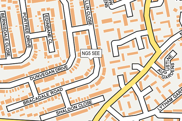 NG5 5EE map - OS OpenMap – Local (Ordnance Survey)