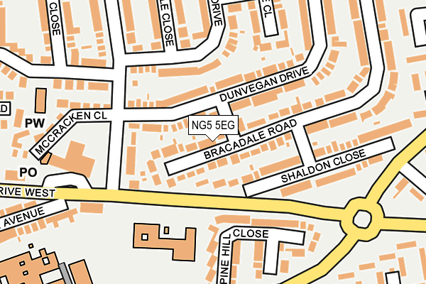 NG5 5EG map - OS OpenMap – Local (Ordnance Survey)