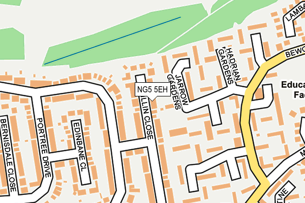 NG5 5EH map - OS OpenMap – Local (Ordnance Survey)