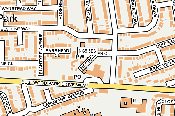 NG5 5ES map - OS OpenMap – Local (Ordnance Survey)