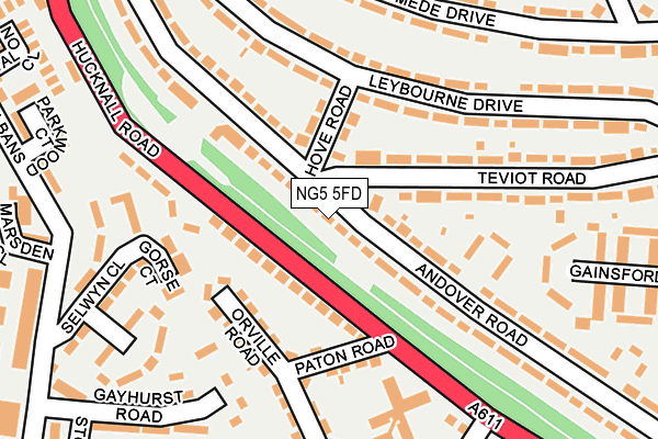 NG5 5FD map - OS OpenMap – Local (Ordnance Survey)