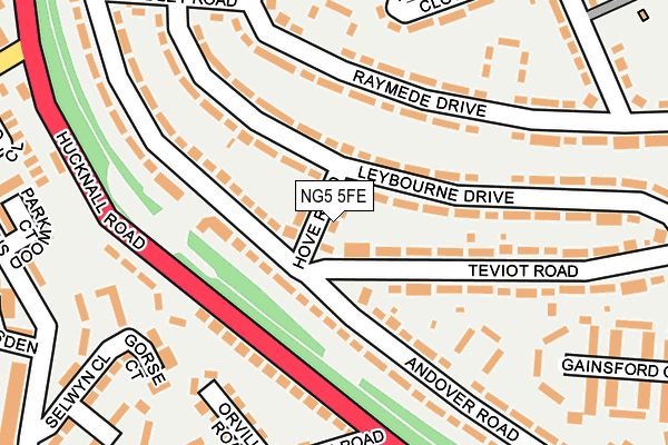 NG5 5FE map - OS OpenMap – Local (Ordnance Survey)