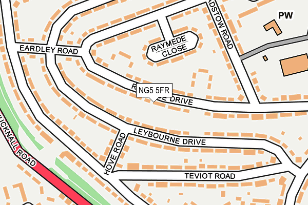 NG5 5FR map - OS OpenMap – Local (Ordnance Survey)