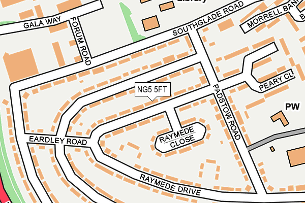 NG5 5FT map - OS OpenMap – Local (Ordnance Survey)