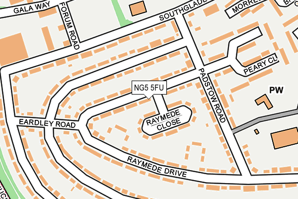 NG5 5FU map - OS OpenMap – Local (Ordnance Survey)