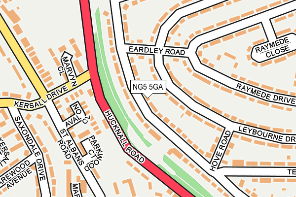 NG5 5GA map - OS OpenMap – Local (Ordnance Survey)