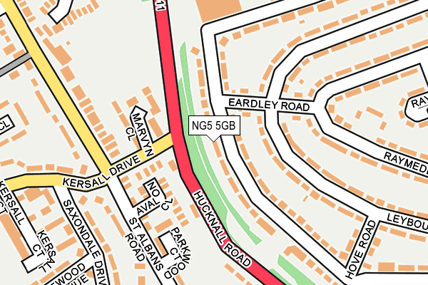 NG5 5GB map - OS OpenMap – Local (Ordnance Survey)