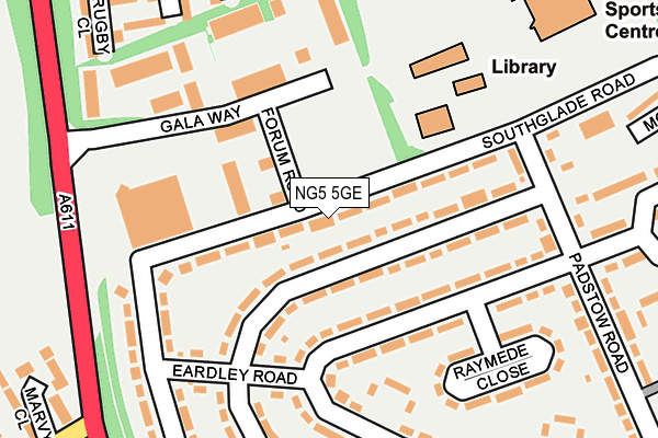 NG5 5GE map - OS OpenMap – Local (Ordnance Survey)