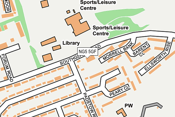 NG5 5GF map - OS OpenMap – Local (Ordnance Survey)