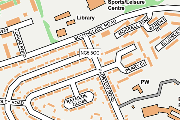 NG5 5GG map - OS OpenMap – Local (Ordnance Survey)