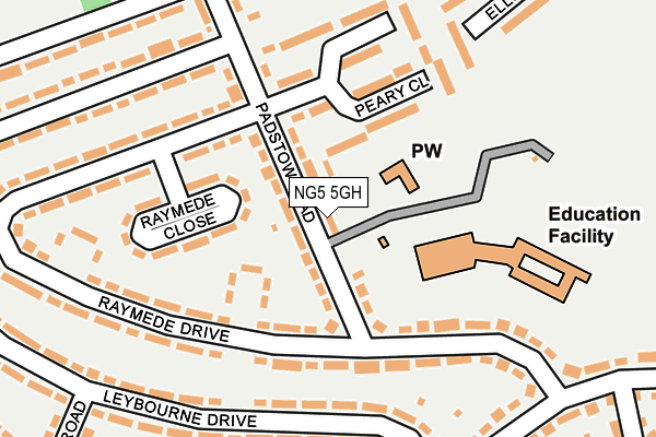 NG5 5GH map - OS OpenMap – Local (Ordnance Survey)