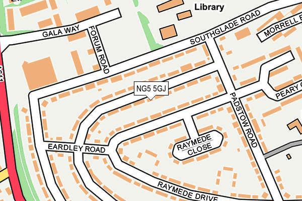 NG5 5GJ map - OS OpenMap – Local (Ordnance Survey)