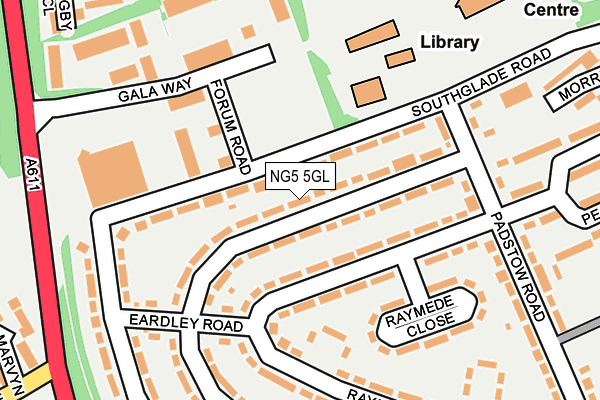 NG5 5GL map - OS OpenMap – Local (Ordnance Survey)