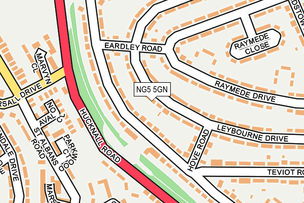 NG5 5GN map - OS OpenMap – Local (Ordnance Survey)