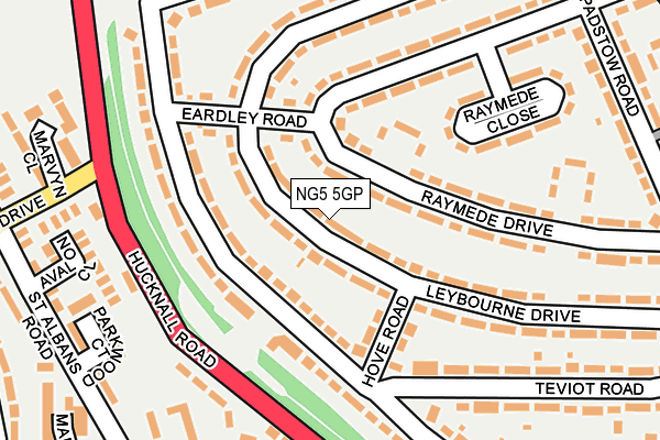 NG5 5GP map - OS OpenMap – Local (Ordnance Survey)