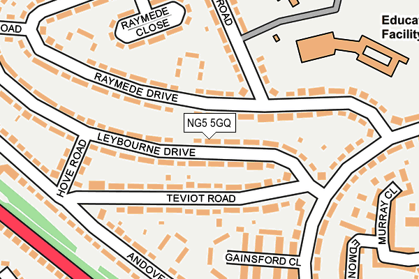 NG5 5GQ map - OS OpenMap – Local (Ordnance Survey)